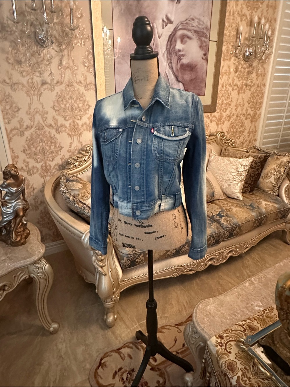 Levi's Blue Denim Cropped Jacket